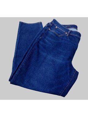 Talbots Women's Slim Ankle Jeans Size 16 Classic Fit Dark Wash Cotton Blend
